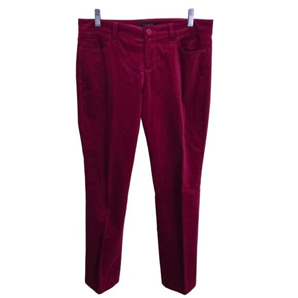 Talbots Signature Cherry Red Velveteen Straight Leg Pants Size 10p - Picture 1 of 8